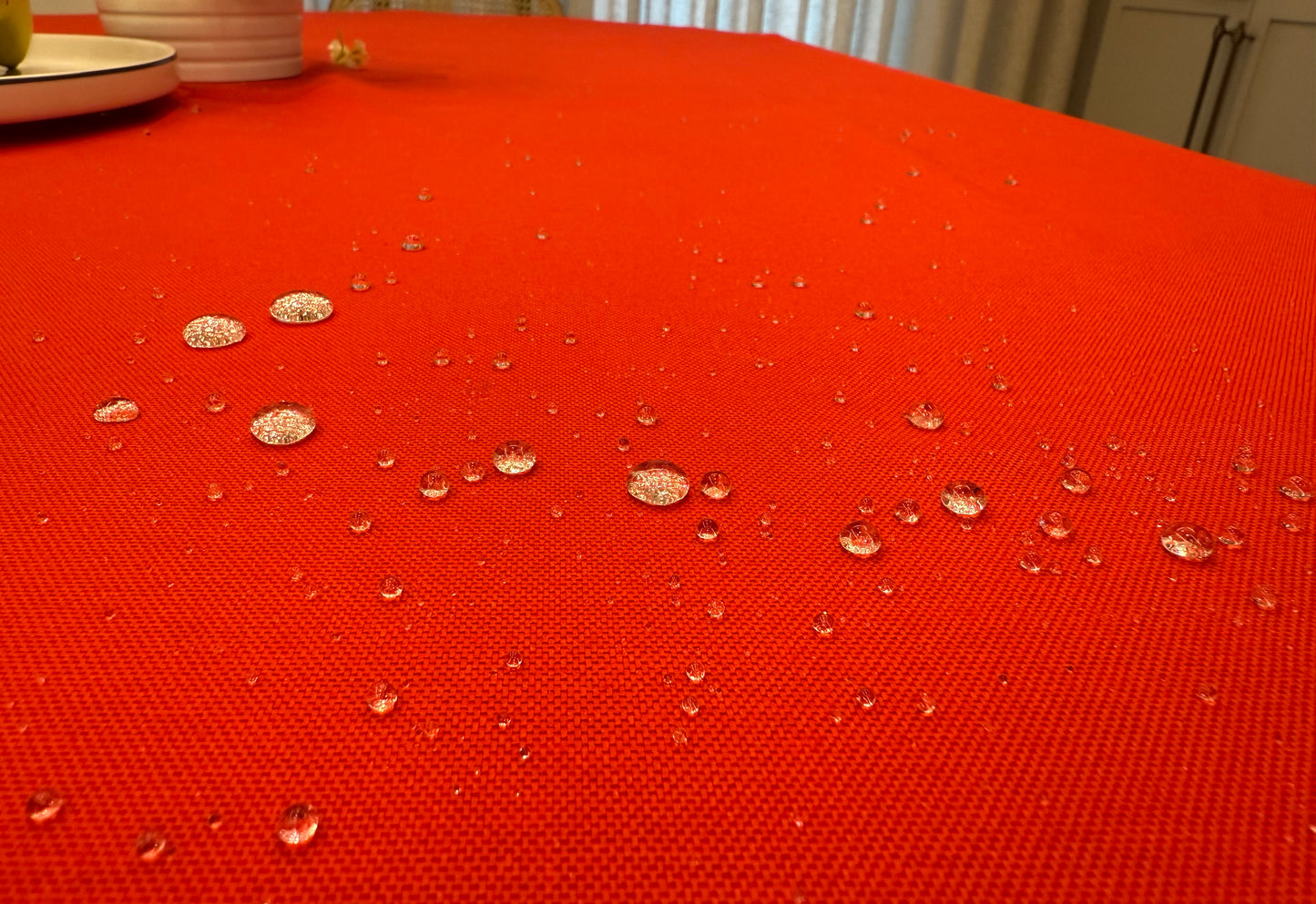 Water Repellent Tablecloth: Stain Resistant Cotton-Polyester Blend, Custom Size