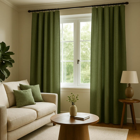 Extra Wide Thick Linen Curtain:  Bedroom and Living Room - Custom Length