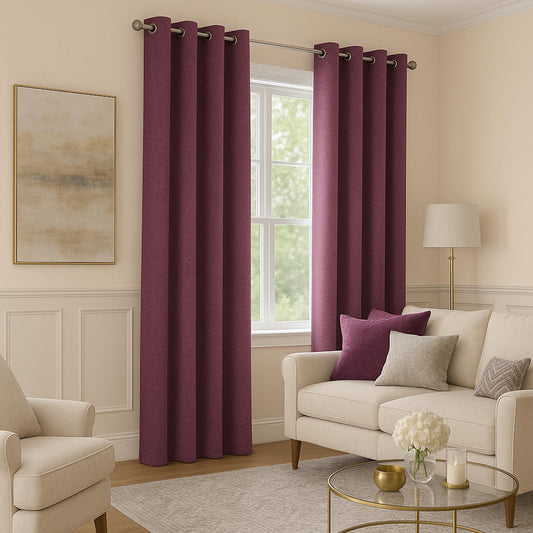 Heavy Linen Look Curtain: Bedroom & Living Room - Various Hanging Options