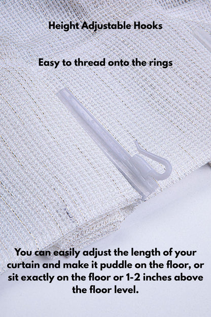 Pinch Pleated Sheer Curtains: Adjustable Height Hooks