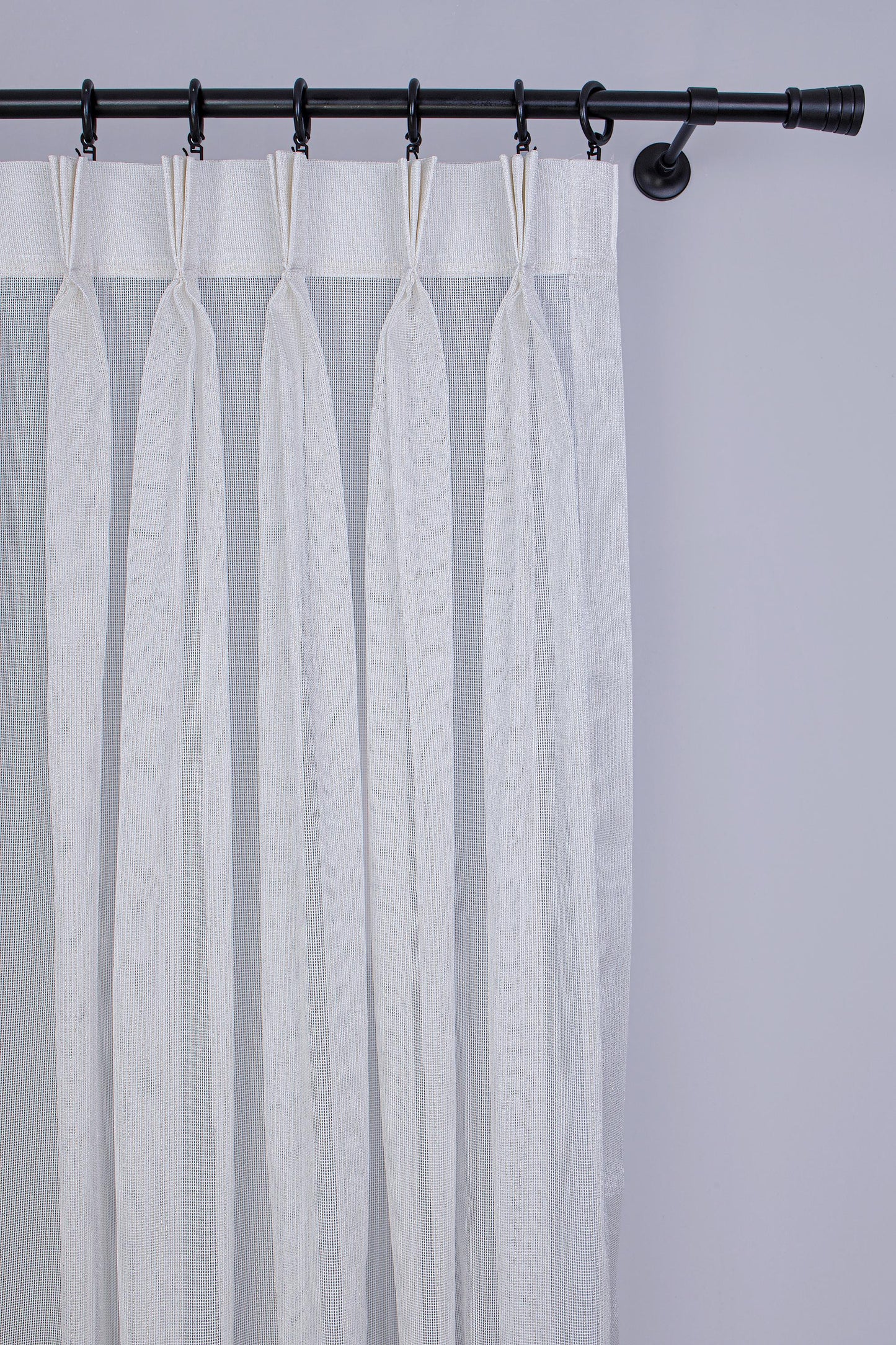 Pinch Pleated Sheer Curtains: Adjustable Height Hooks