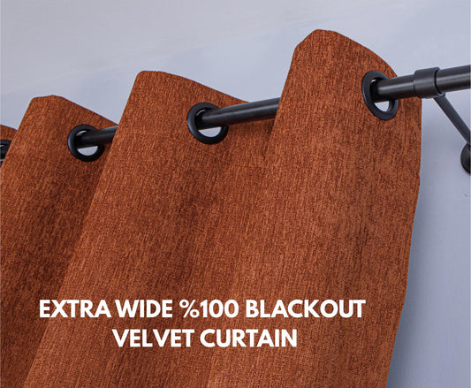 100% Blackout Velvet Curtains: Thermal Insulated, Noise Reducing - Custom Size