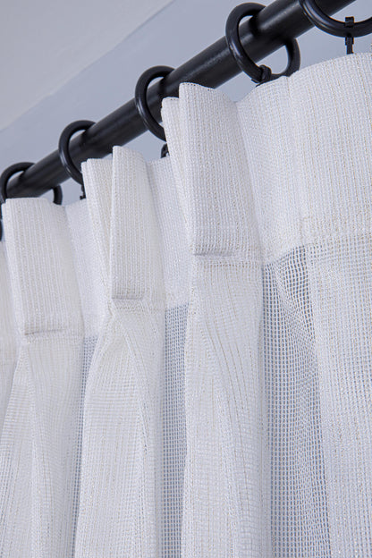 Pinch Pleated Sheer Curtains: Adjustable Height Hooks