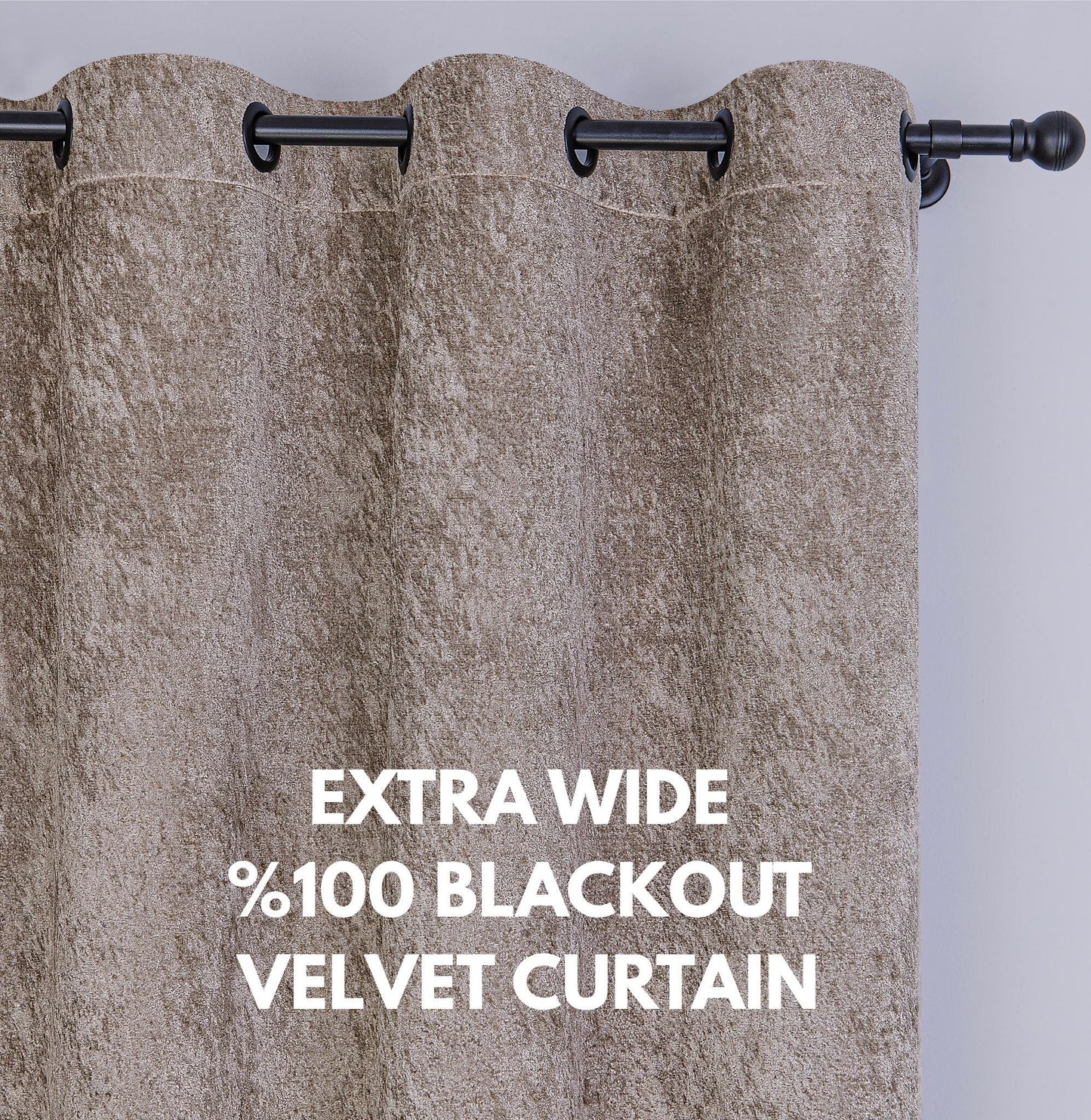 100% Blackout Velvet Curtain: Double Sided Thermal Insulated Drapes - Custom Size