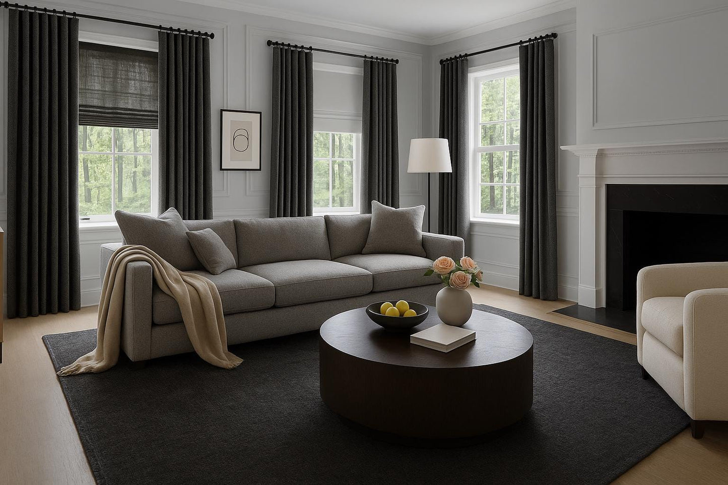 Extra Wide Thick Linen Curtain: Custom Size, Multiple Heading Options