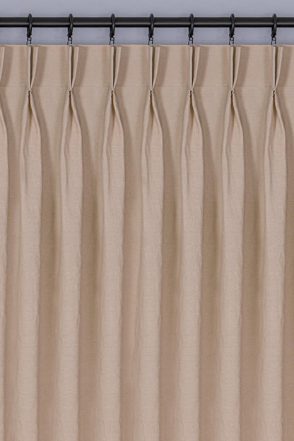 Linen Curtain Panel: Double Pinch Pleated Custom Drapery