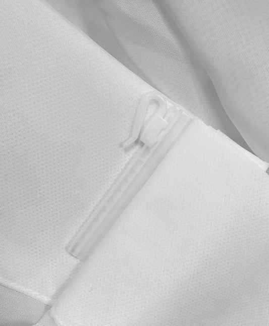 White Color Sheer Voile Curtain: Triple Pinch Pleat Tulle Drapery with Adjustable Hooks