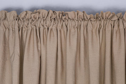 Natural Linen Curtain Panel: Farmhouse Rod Pocket Drapes, Custom Size