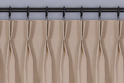 Linen Curtain Panel: Double Pinch Pleated Custom Drapery