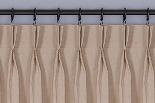 Linen Curtain Panel: Double Pinch Pleated Custom Drapery