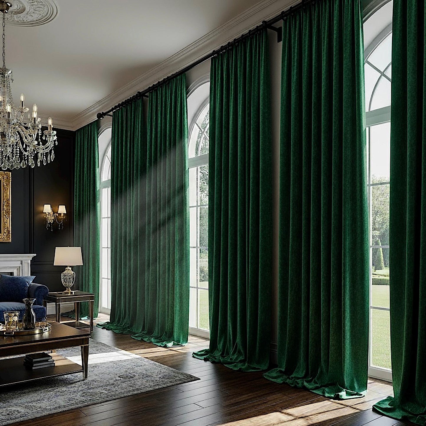 Thick Velvet Curtain Panel: Light Blocking, Sound Insulating - Custom Size